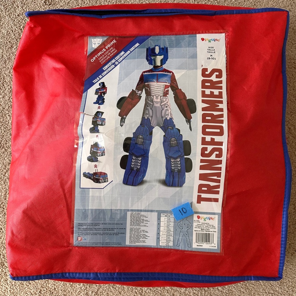 Disguise Transformers Optimus Prime Converting Costume Kids Halloween M 8-10